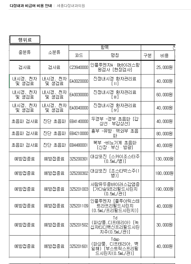 비급여 및 재증명 수수료 1